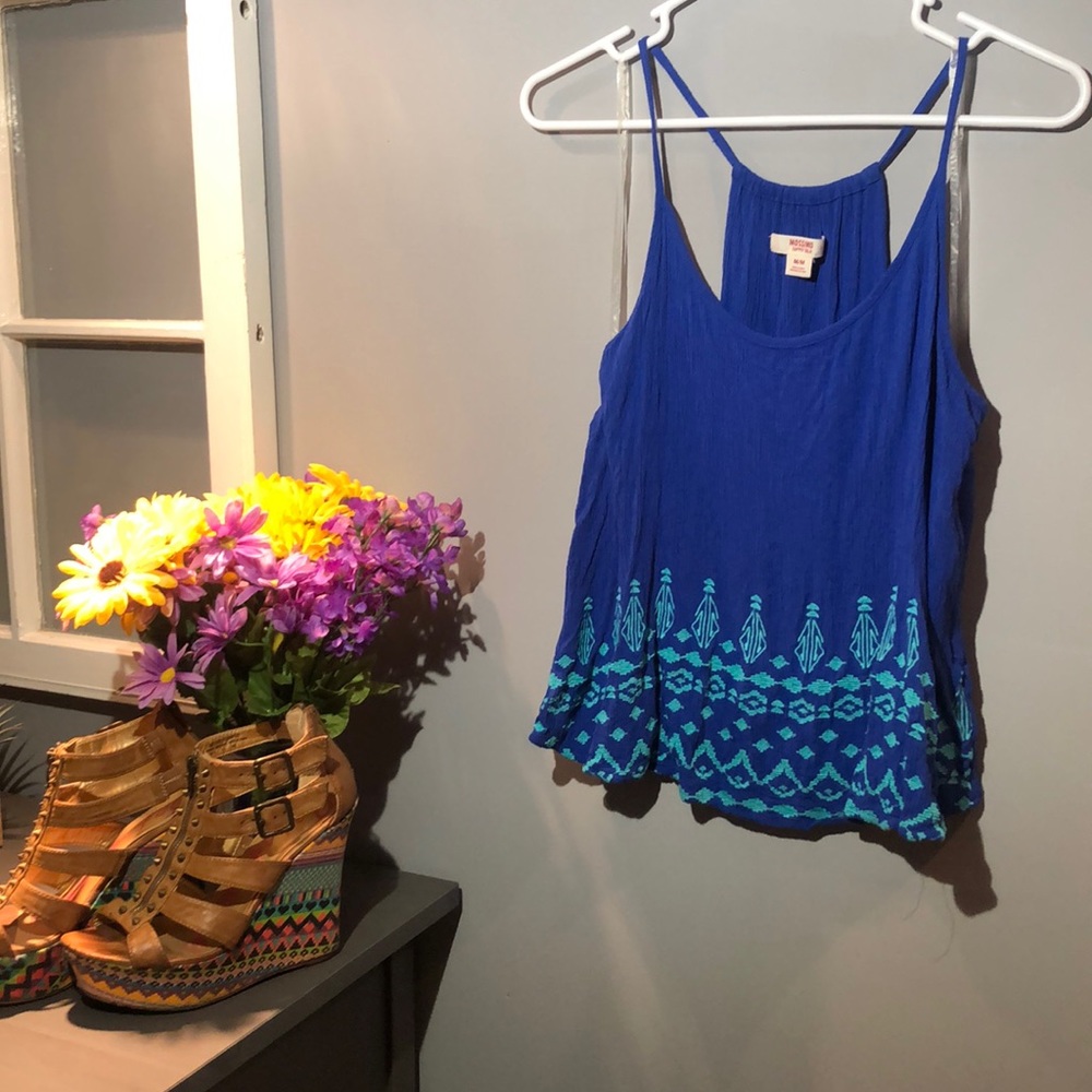 Blue and turquoise tank top from Target.